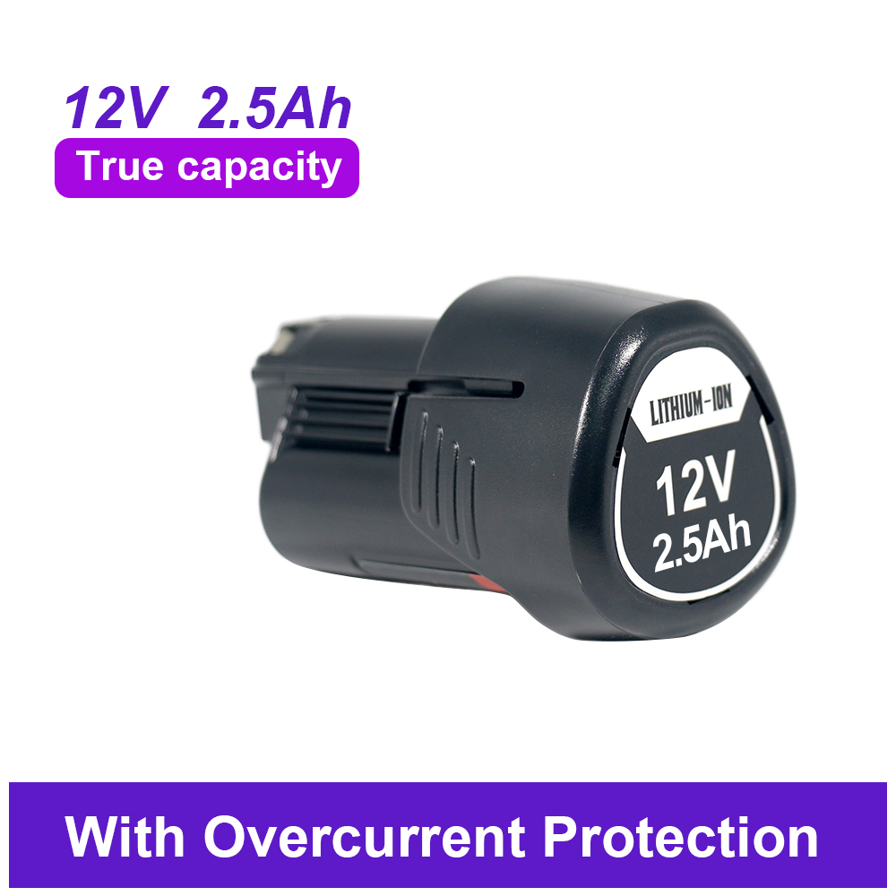 12V 2.5Ah Rechargeable Home Garden 12V Battery Replacement for Bosch BGB12V1 Home Repairs Furniture Assembly