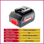 OEM 18V 6Ah 8Ah 10Ah True-Capacity Rechargeable Battery for Bosch Cordless Oscillating Universal Replacement 18V Lithium Battery