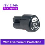 12V 2.5Ah Rechargeable Home Garden 12V Battery Replacement for Bosch BGB12V1 Home Repairs Furniture Assembly